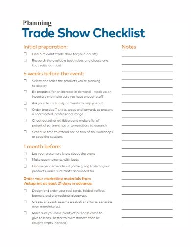 Free Trade Show Planning Checklist Samples In Ms Word Google Docs