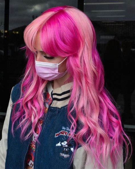 40 Crazy Hair Colour Ideas To Try In 2022 Soft Pink And Hot Pink