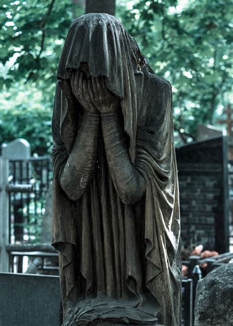 Weeping And Mourning Sculpture In The Cemetery Vvedenskoye Monuments