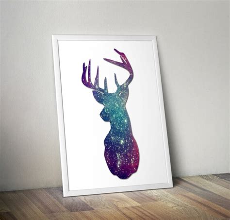 Items Similar To Deer Art Print Galaxy Art Print Printable Wall Art
