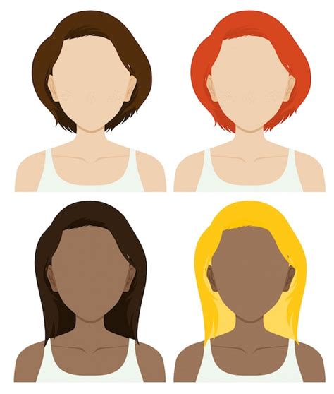 Personnages Féminins Sans Visage Avec Des Cheveux Longs Et Courts 30360 Hot Sex Picture