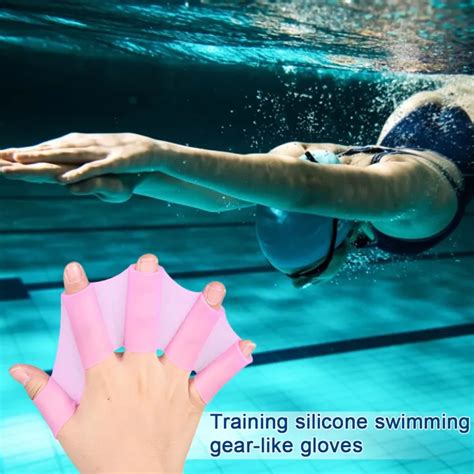 Swim Fins Silicone Hand Paddles Finger Webbed Flippers Training Swim