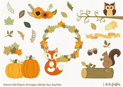 Autumn Fall Clipart Flower Illustrations Autum Clip