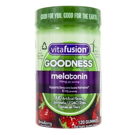 Vitafusion Goodness Melatonin Strawberry 10 Mg 120 Gummies