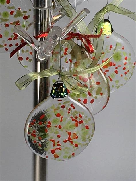 Fused Glass Christmas Ornaments Etsy Stained Glass Christmas Glass