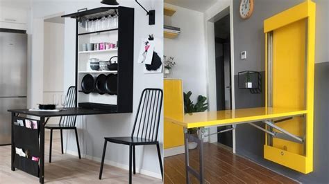 How To Make Wall Mounted Folding Dining Table With Chairs