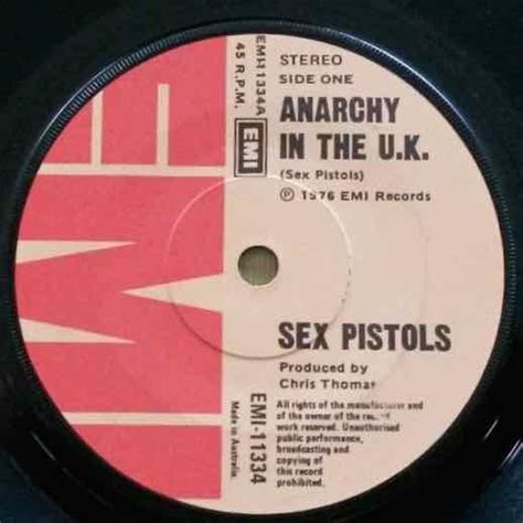 Sex Pistols Anarchy In The Uk Original 1976 7 1 Sided Abbey Road Swirl Acetate Vinyl Sold For