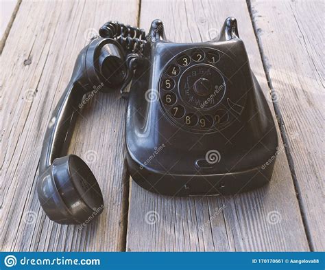 Antique Rotary Phone Black Rotary Phone Old Rotary Phone Stock Image