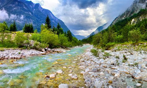 Download Cloud Sky Scenic Forest Mountain Landscape Nature River Hd
