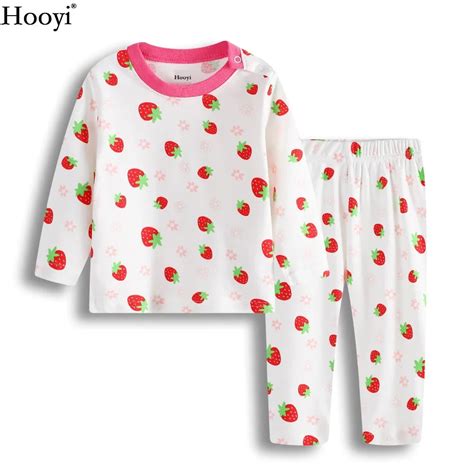 Strawberry Baby Girl Sleep Sets Fashion Girls Pajamas Clothes Suit