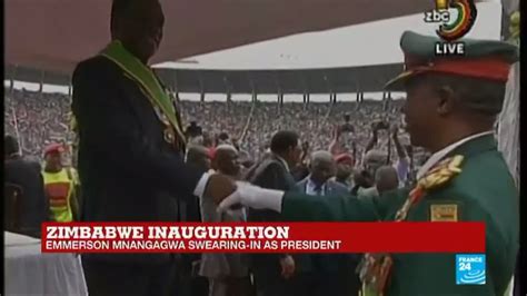 Zimbabwe Army Salutes President Emmerson Mnangagwa During Inauguration Youtube