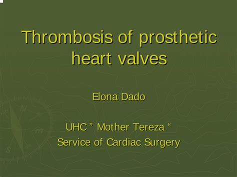 PDF Thrombosis Of Prosthetic Heart Valves Shshe Org Thrombosis Of