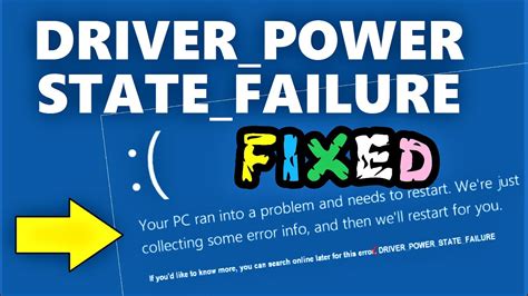 Or sometimes after installing the latest windows updates system frequently restart at startup with bluescreen error driver_power_state_failure. Driver Power State Failure Windows 10 Fix | How to fix ...