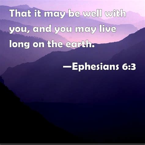 Ephesians 63 That It May Be Well With You And You May Live Long On