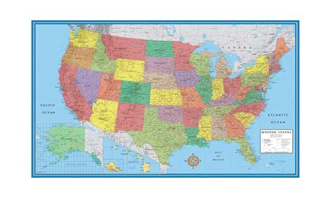 24x36 United States Usa Classic Elite Wall Map Mural Poster Paper