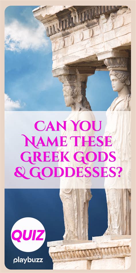 A Statue With The Words Can You Name These Greek Gods And Goddesss