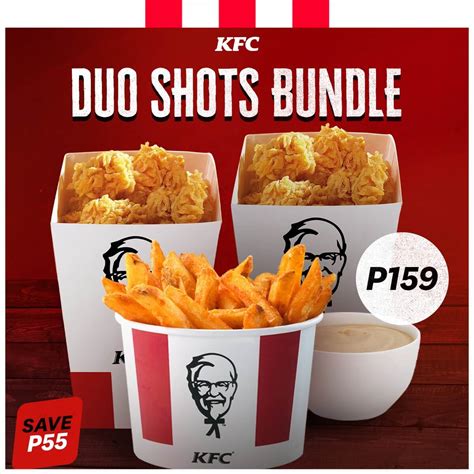 KFC Duo Shots Bundle 2 Regular Fun Shots 1 Bucket Of Fries And 1