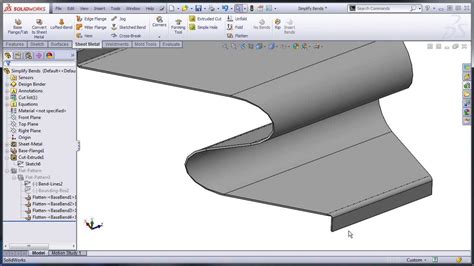 Solidworks Sheet Metal Normal Cuts And Simplify Bends Youtube