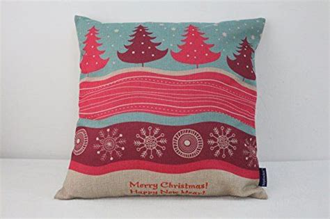 Dolphineshow Painting Christmas Treen Cotton Linen Square Pattern