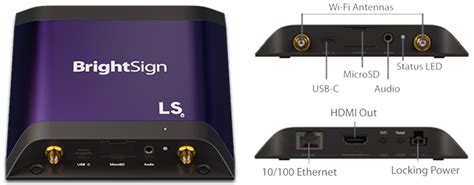 Brightsign Ls445 Entry Level 4k H265 Html5 Digital Signage Player Av
