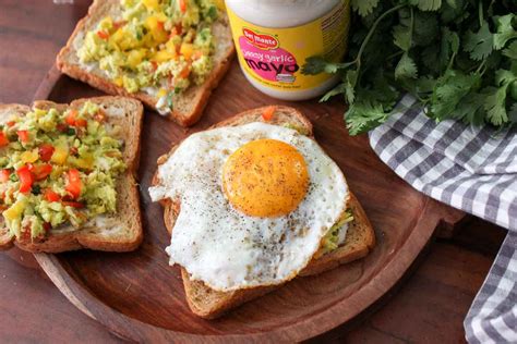 Avocado Salsa Open Multigrain Toast With Fried Egg Recipe By Archanas