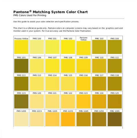Pantone Color Pdf Free 8 Sample Pantone Color Chart Templates In Ms