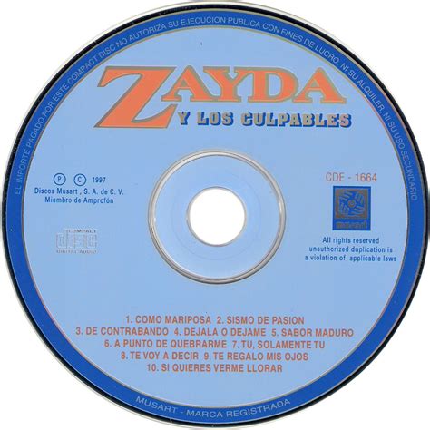 Carátula Cd De Zayda Y Los Culpables Zayda Y Los Culpables Portada