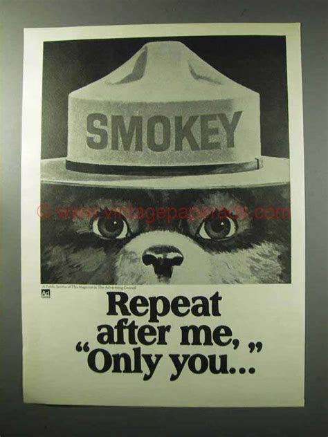 Df0109 1977 Smokey The Bear Ad Repeat After Me Only You Smokey The