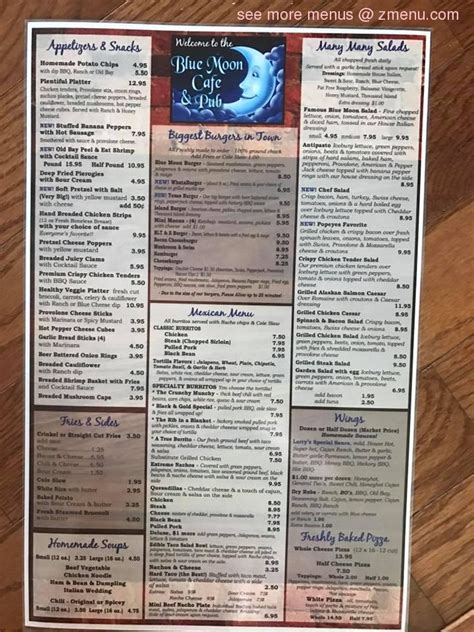 Online Menu Of Blue Moon Restaurant Uniontown Pennsylvania 15401 Zmenu