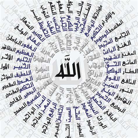 99 Names Of Allah Islamic Wall Art And Arabic Calligraphy Islamic