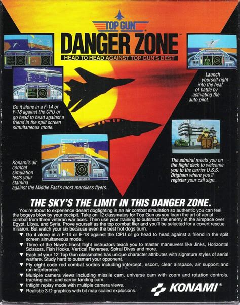 Top Gun Danger Zone Cover Or Packaging Material Mobygames