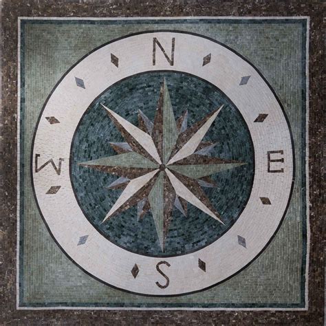 Artistic Compass Mosaic Artwork Compass Mozaico