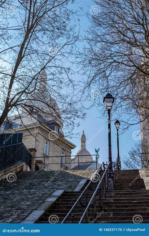 Montmartre Staircase In Paris France Stock Photo Image Of Park