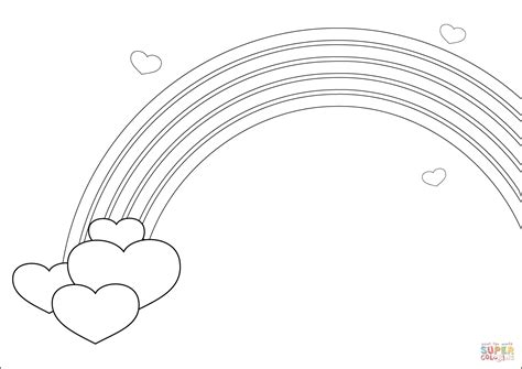 Rainbow With Hearts Coloring Page Free Printable Coloring Pages