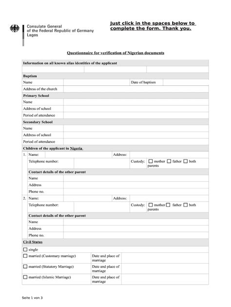 Germany Visa Application Form Pdf Fill Out And Sign Printable Pdf