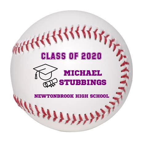 Personalized Custom Class Of 2020 Graduation Baseball T Purple Text