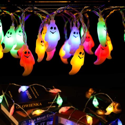 98 Feet Led Ghost Pattern String Lights Halloween Ghost Lights With 30
