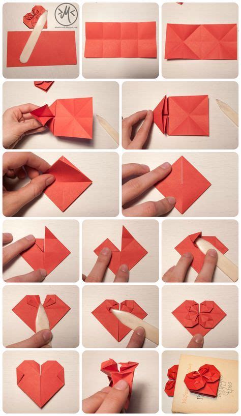 Corazón de Origami Heart of Origami Manualidades DIY Origami corazon Manualidades origami