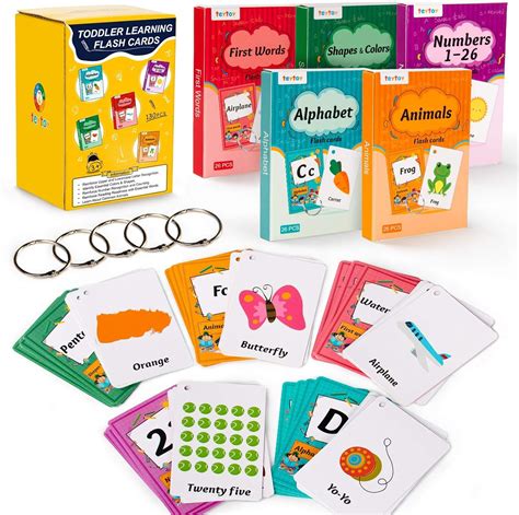 5 Pack Teytoy Multi Flash Cards Set Alphabets Animals First Words