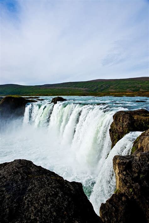 Godafoss Waterfall In The Northern Iceland Stock Photo Image Of