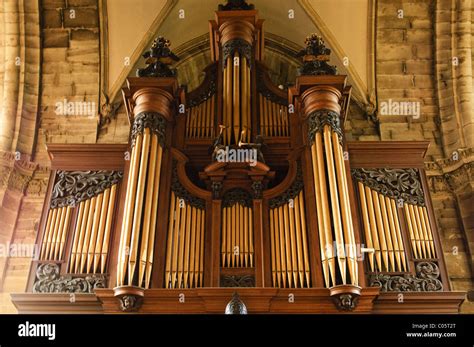 Organ Pipes At St Marys Church Warwick Warwickshire Uk Stock Photo