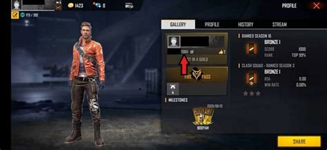At the top left side, you will find profile icon with a name, avatar, and free fire level. How to find your Free Fire ID