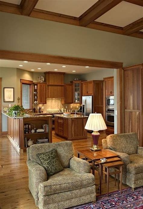 inspiring kitchen paint colors ideas  oak cabinet  living room