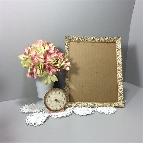 Gold Picture Frame Gold Metal White Washed Picture Frame Etsy Gold