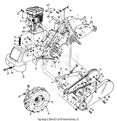 Mtd 215 447 401 1995 Parts Diagram For Rear Tine Tiller Lower Assembly