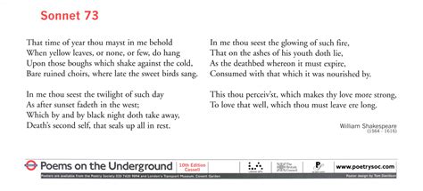 sonnet 73 poems on the underground