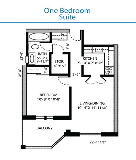 Floor Plan One Bedroom Suite Measurements May Vary From Actual Units