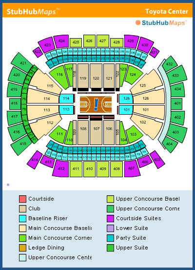 Toyota Center Seating Chart Pictures Directions And History