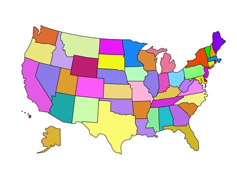 Mapa De Estados Unidos Png