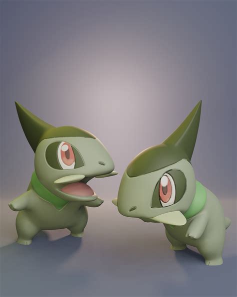 Archivo STL Pokemon Axew con 2 poses diferentesModelo de impresión
